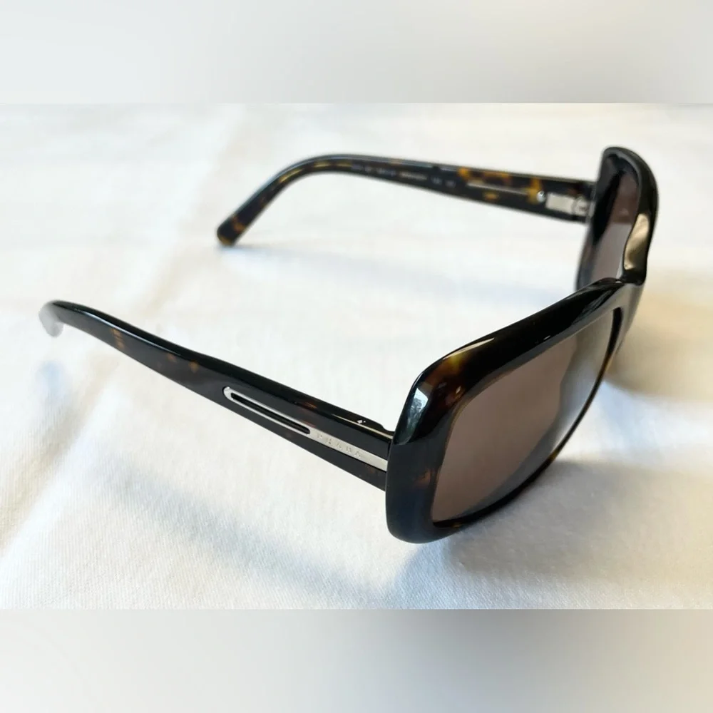 PRADA SPR19L 58/16 130 Women's Sunglasses Tortoise / Dark Grey Lens ITALY